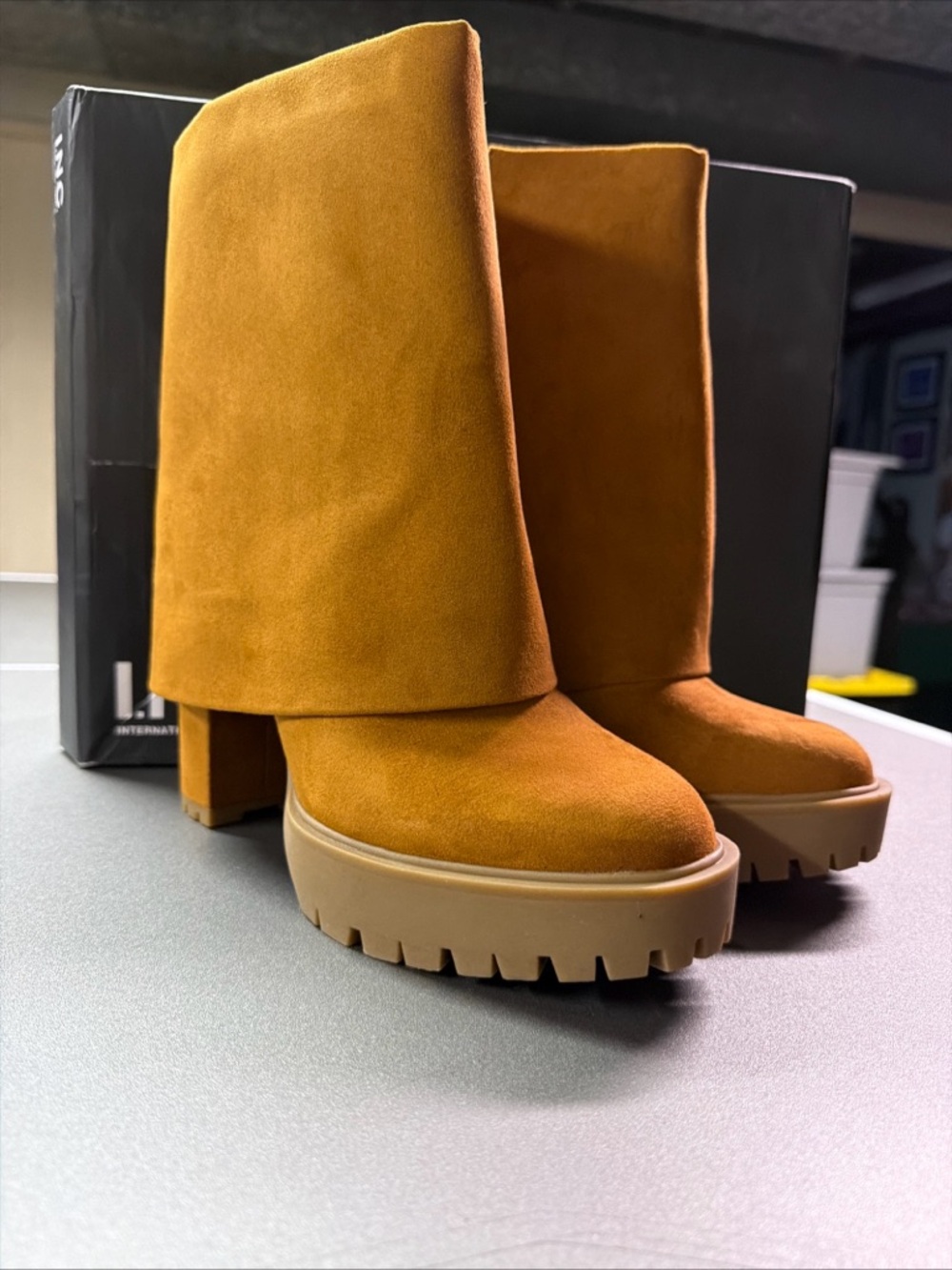 I.N.C. International Concepts Women's Acelina Fold-Over‎ Cuffed Booties 7.5M NWB